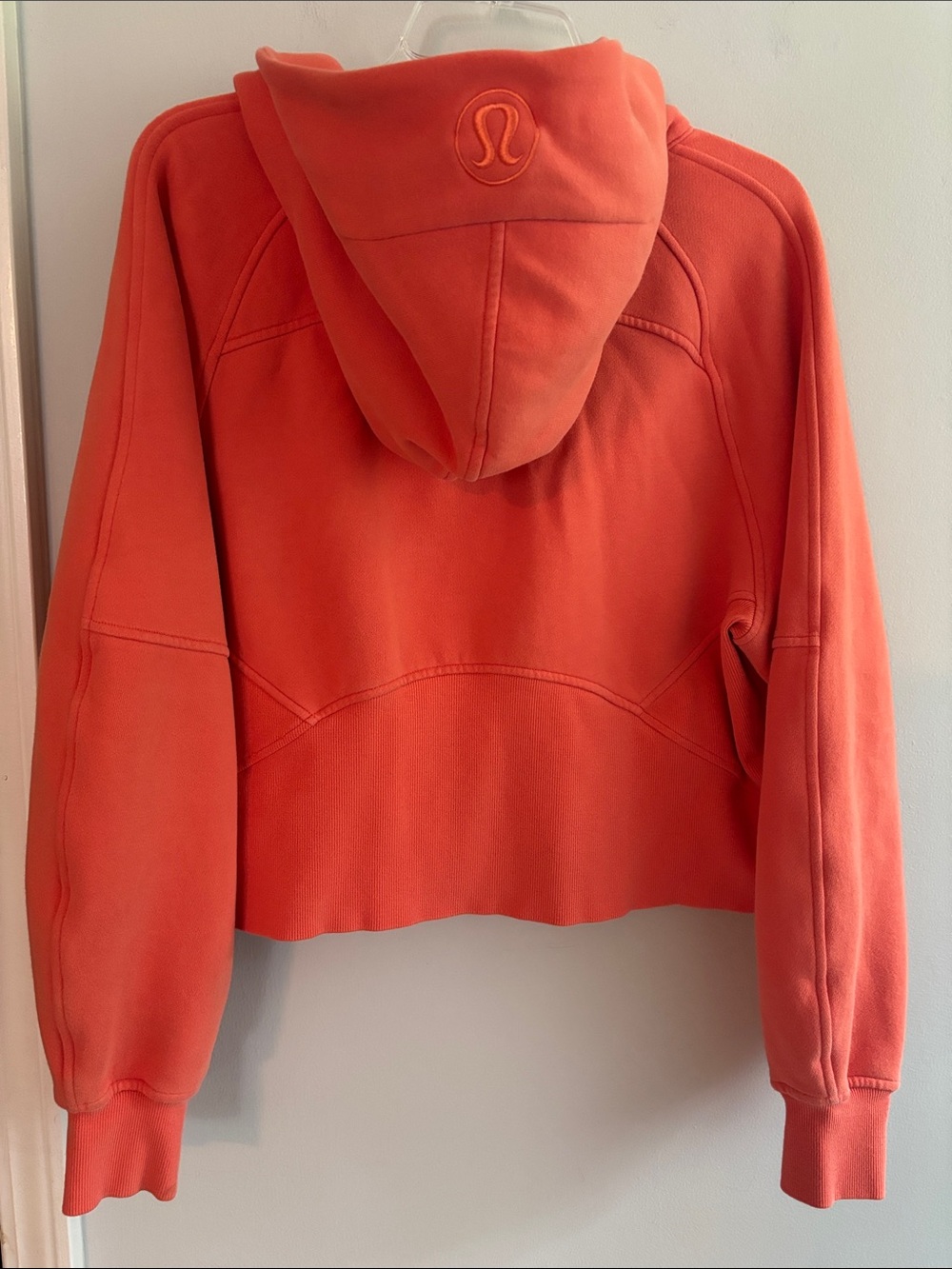 Lululemon Scuba hoodie cropped pullover half zip in coral orange - Picture 6 of 8